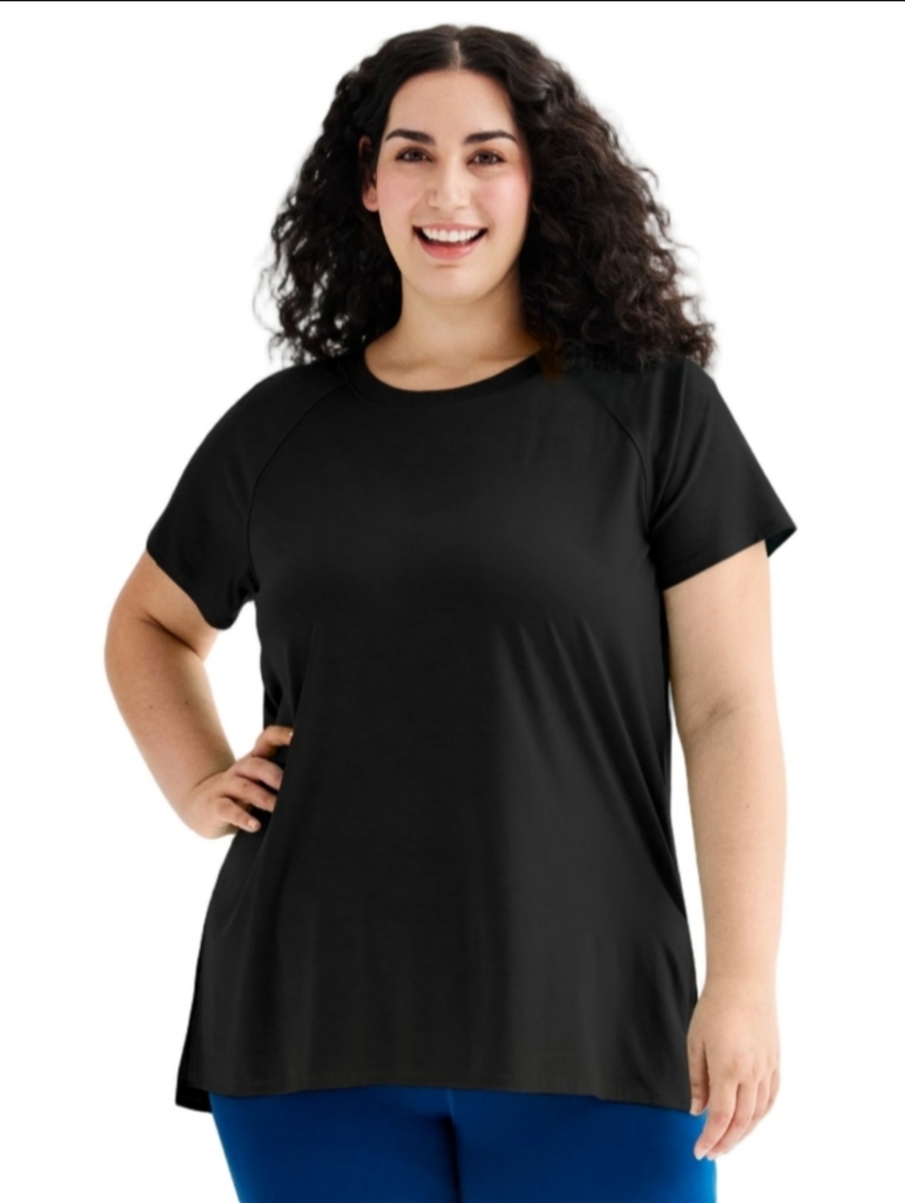 Tek Gear Short Sleeve Tunic Tee Plus Mineral Black Size 1X